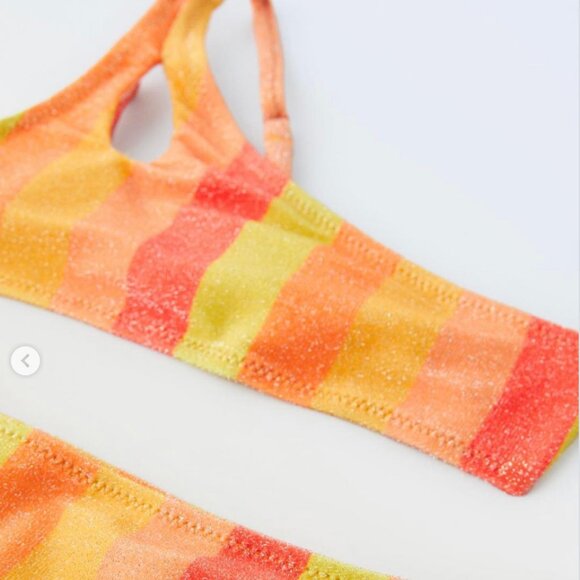 Zara Girls Asymmetrical Bikini Set 13-14 - Picture 2 of 7